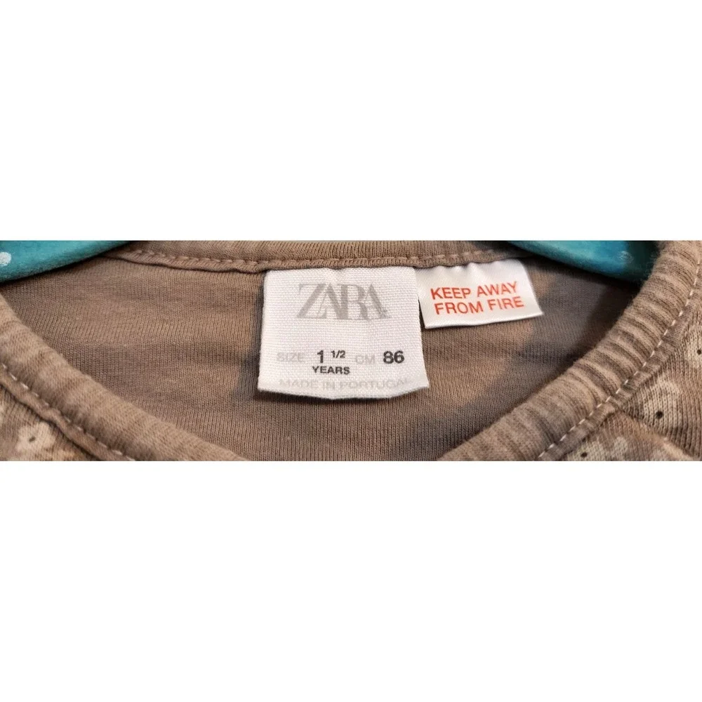 ZARA Quilted Cotton Jacket Baby Girl Size 1-1.5 years Button up Pockets